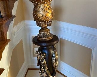 Venetia golden meticulously detailed vase with stand. Sold In a pair for 800 OBO 