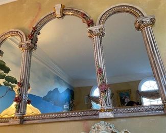 Beautiful Capodimonte mirror with meticulous details