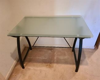Tempered glass top table/desk - very heavy/sturdy 