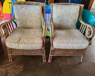 Pair of genuine wicker chairs