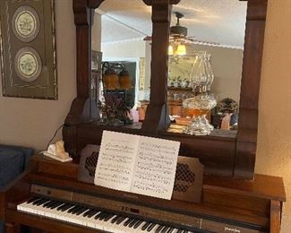 Electric Piano, Antique Mirror with shelf