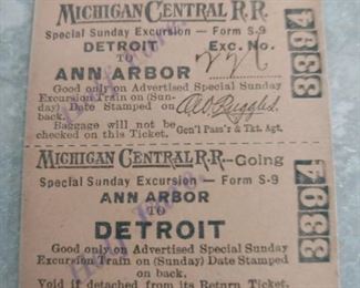 Antique Michigan Central RR Ticket stamped 1905