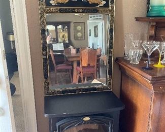 Electric Fireplace, Asian Style Mirror
