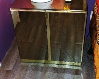 Mid Century Mirrored Bedside Tables (Pair)