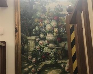 Large hand painted floral oil painting 
