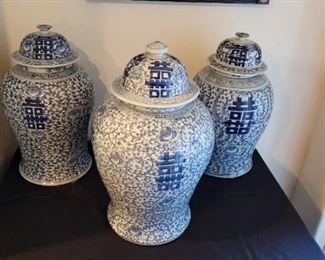 Antique large Chinese ginger jars