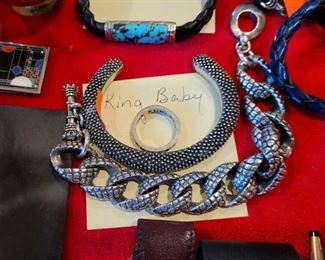 King Baby sterling bracelet, cuff, and ring