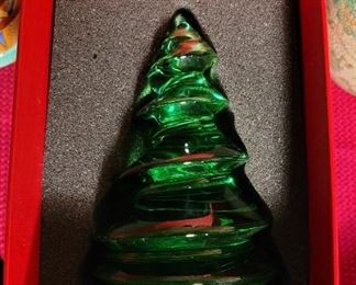 Baccarat Green glass tree