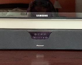 54" Samsung, Pioneer Sound Bar w Subwoofer