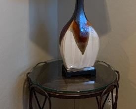 La-Z-Boy Hidden Treasure End Table pair, Cervatto Table Lamp pair