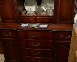 Close-up of the front of China cabinet.