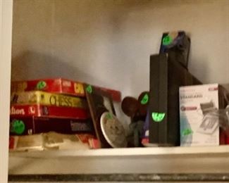 Some of the games in the closet.