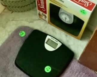 Bath scales in the bathroom.