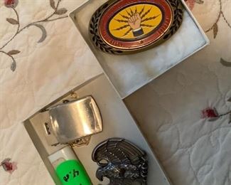 Some of the belt buckles.