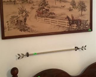 The beautiful hand made picture of the horse farm.