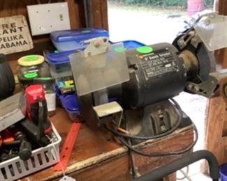 Grinder, hand tools.