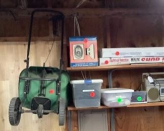 Lights, fertilizer spreader.