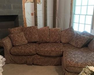 L-Shaped Down Filled Sofa - Sage Green $600