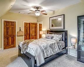 Black Faux Leather Queen Bed $190, Table Lamps $25 & $35 and Night Stand $25 (not seen).