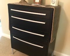 4-Drawer Black Ikea Dresser with Silver Pulls $80