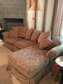 2-Piece L-Shaped Sofa - Down Filled - Sage Green - $600