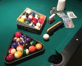 Olio Pool Table Accessories Included (Also Cues and Cue Rack)