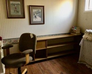 Another view of the Mid-Century Book Shelf and an Office Chair priced at $42.00