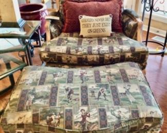Golf Motif Chair and Ottoman Price is $220.00