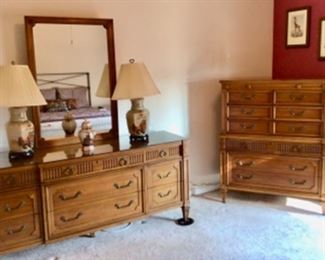 Thomasville Mid-Century 6-Drawer Chest & Dresser & Mirror.  Both are priced at $360.00 EACH