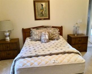 Mid-Century Queen Head Board & Bed Frame-Price is $120.00 Full-Size Mattress Set-Price is $120.00