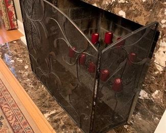 Southern Living @Home fireplace screen, candle insert