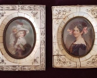  19th. C. Miniature Portraits (I believe that the one on the right is 18th. C.)