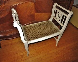 1930's Cane Seat Vanity Bench