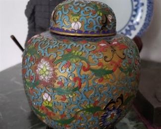 Gilt Cloisonne Lidded Jar