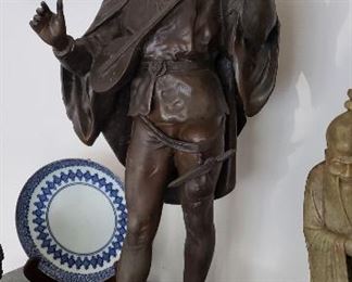 19th. C. Patinated Bronze of a Troubadour by E. Picault (listed)
