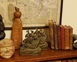 More Vintage Kid's Books; Pair of Clipper Ship Bronze Bookends