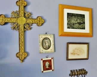 Heavy Antique Gilt Bronze Cross