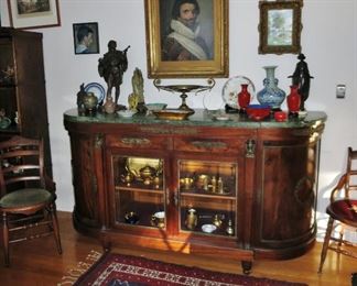 19th. C. French Empire Marble-Top Credenza with Bronze Mounts SOLD!  Everything else is available.