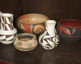 Assortment of American India Pottery by Dolores S. Sanchez, Laura Tomasi, etc.