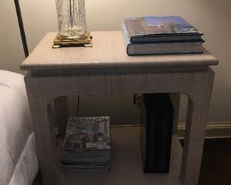 Linen Wrapped End Table 