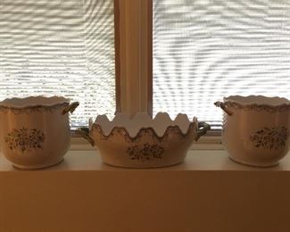 The Kellogg Collection Hand Painted Cache Pots, Made in Italy 