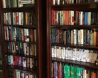 Lots of Travel Books and Mahogany Bookcases 