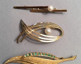 14K and 18K Gold Brooches 