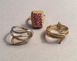 18K and 14K Gold Rings 