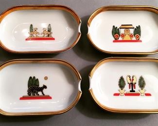 Set of Four “Cartier” Limoges France Ashtrays 