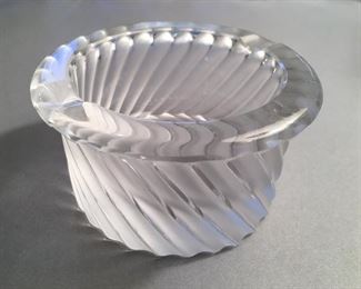 Signed Lalique Crystal Ashtray 