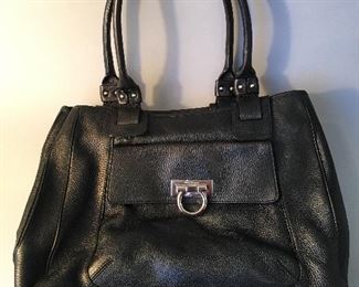Salvatore Ferragamo Black Leather Purse 