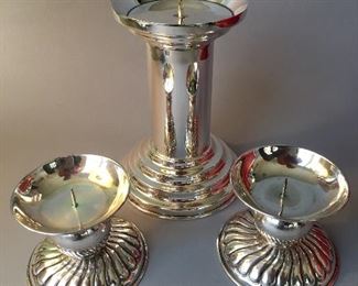 Tall Candle Holder 925 Sterling Shorter Pair 900 Silver 