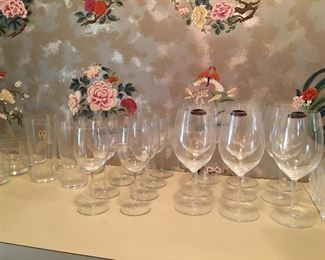 Riedel Stem Glasses, Spiegelau Glasses, Cut Crystal Glassware 
