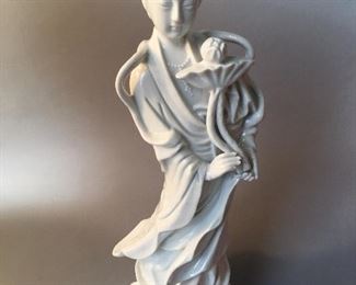 Tall Quan Yin Blanc de Chine Statue 